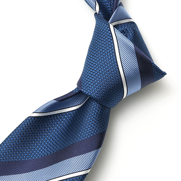  【2023春夏新作】Franco Spada(フランコスパダ) ネクタイ 化粧箱付き ブルー ネイビー 青色 ストライプ レジメンタル 日本製 ブランド シルク 100％  おしゃれ 上品 シンプル 高級 紳士 メンズ 男性 プレゼント ギフト 結婚式 披露宴 ビジネス 父の日