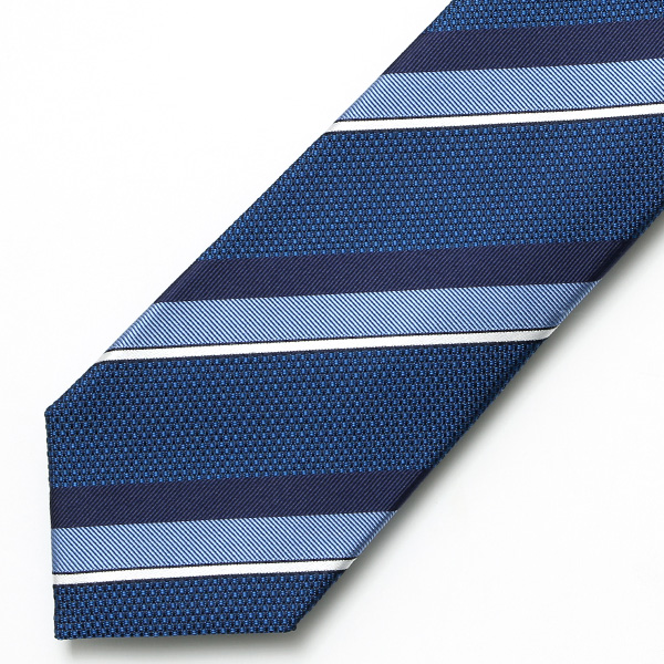  【2023春夏新作】Franco Spada(フランコスパダ) ネクタイ 化粧箱付き ブルー ネイビー 青色 ストライプ レジメンタル 日本製 ブランド シルク 100％  おしゃれ 上品 シンプル 高級 紳士 メンズ 男性 プレゼント ギフト 結婚式 披露宴 ビジネス 父の日