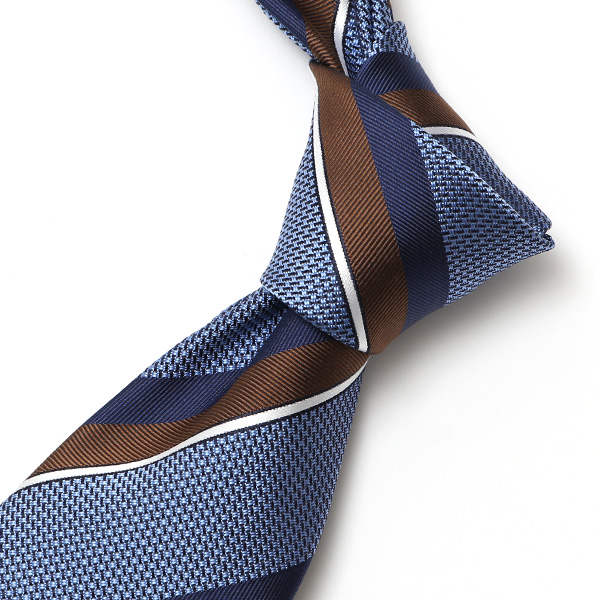  【2023春夏新作】Franco Spada(フランコスパダ) ネクタイ 化粧箱付き ブルー ネイビー 青色 ストライプ レジメンタル 日本製 ブランド シルク 100％  おしゃれ 上品 シンプル 高級 紳士 メンズ 男性 プレゼント ギフト 結婚式 披露宴 ビジネス 父の日