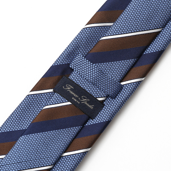  【2023春夏新作】Franco Spada(フランコスパダ) ネクタイ 化粧箱付き ブルー ネイビー 青色 ストライプ レジメンタル 日本製 ブランド シルク 100％  おしゃれ 上品 シンプル 高級 紳士 メンズ 男性 プレゼント ギフト 結婚式 披露宴 ビジネス 父の日