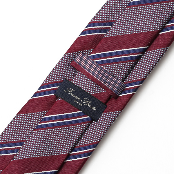 【2023春夏新作】Franco Spada(フランコスパダ) ネクタイ 化粧箱付き ワイン レッド ワイン 赤色 レジメンタル ストライプ 日本製 国産 シルク 100％ ブランド 20代 30代 40代 ビジネス 社会人 フォーマル 就職祝い 新社会人 プレゼント ギフト 男性 メンズ