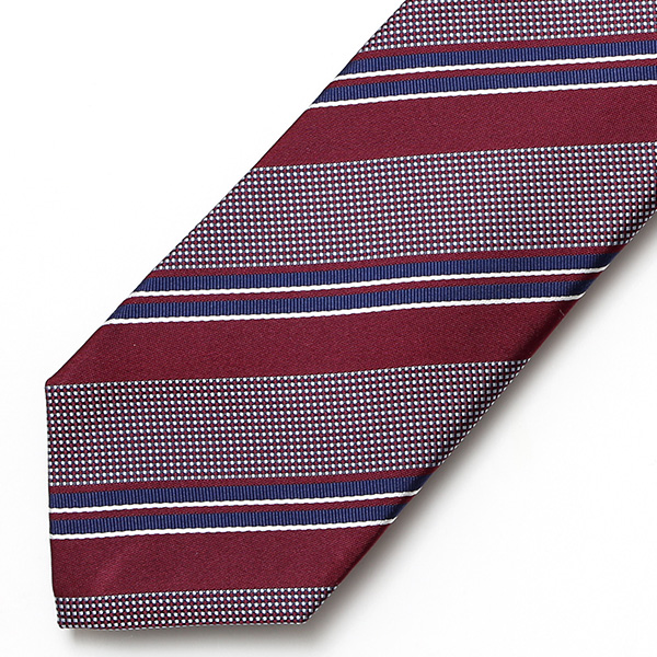  【2023春夏新作】Franco Spada(フランコスパダ) ネクタイ 化粧箱付き ワイン レッド ワイン 赤色 レジメンタル ストライプ 日本製 国産 シルク 100％ ブランド 20代 30代 40代 ビジネス 社会人 フォーマル 就職祝い 新社会人 プレゼント ギフト 男性 メンズ