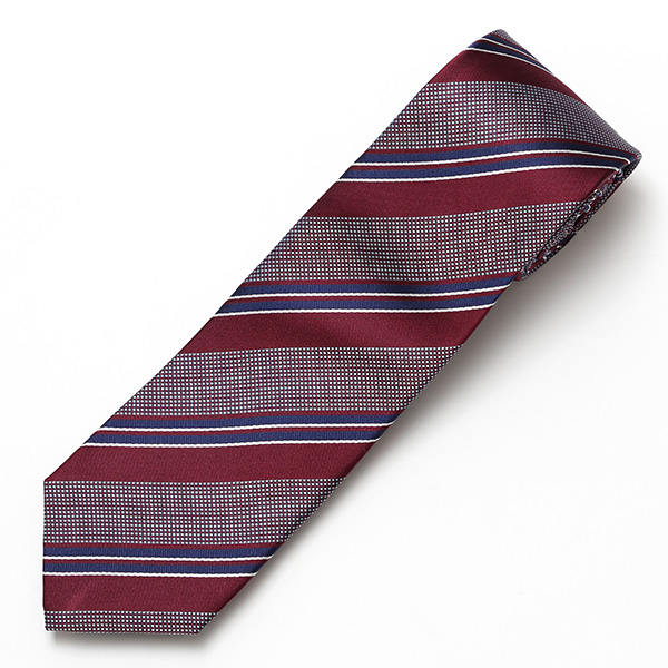  【2023春夏新作】Franco Spada(フランコスパダ) ネクタイ 化粧箱付き ワイン レッド ワイン 赤色 レジメンタル ストライプ 日本製 国産 シルク 100％ ブランド 20代 30代 40代 ビジネス 社会人 フォーマル 就職祝い 新社会人 プレゼント ギフト 男性 メンズ
