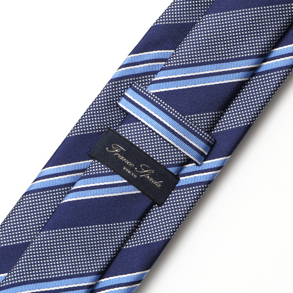  【2023春夏新作】Franco Spada(フランコスパダ) ネクタイ 化粧箱付き ブルー ネイビー 青色 レジメンタル ストライプ 日本製 国産 シルク 100％ ブランド 20代 30代 40代 ビジネス 社会人 フォーマル 就職祝い 新社会人 プレゼント ギフト 男性 メンズ