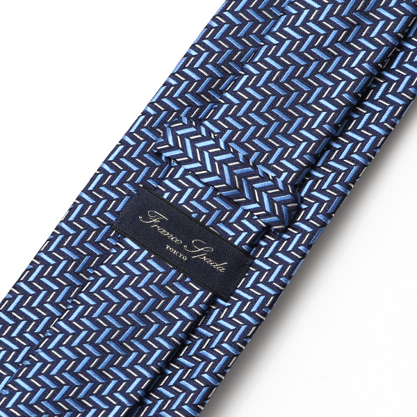  創業70年 高級ネクタイ 専門ブランド 日本製 シルク100% 箱付き ブルー ネイビー 青色 結婚式 披露宴 パーティー 40代 50代 60代 上品 紳士 メンズ 男性 プレゼント ギフト 京都 西陣織 国産 ブランド 化粧箱 プレゼント Franco Spada(フランコスパダ)
