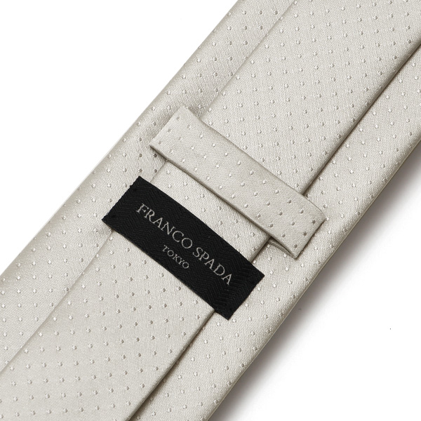  創業70年 高級ネクタイ専門ブランド 結婚式 披露宴 日本製 ネクタイ シルバー ドット柄 銀色 無地 礼装 慶事用 冠婚葬祭 フォーマル 化粧箱付き パーティー 40代 50代 60代 上品 紳士 メンズ 男性 京都 国産 ブランド Franco Spada(フランコスパダ)