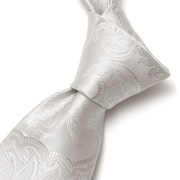  創業70年 高級ネクタイ専門ブランド 結婚式 披露宴 日本製 ネクタイ シルバー ペイズリー柄 銀色 無地 礼装 慶事用 冠婚葬祭 フォーマル 化粧箱付き パーティー 40代 50代 60代 上品 紳士 メンズ 男性 京都 国産 ブランド Franco Spada(フランコスパダ)