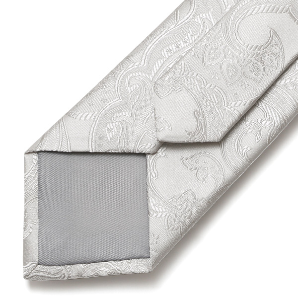  創業70年 高級ネクタイ専門ブランド 結婚式 披露宴 日本製 ネクタイ シルバー ペイズリー柄 銀色 無地 礼装 慶事用 冠婚葬祭 フォーマル 化粧箱付き パーティー 40代 50代 60代 上品 紳士 メンズ 男性 京都 国産 ブランド Franco Spada(フランコスパダ)