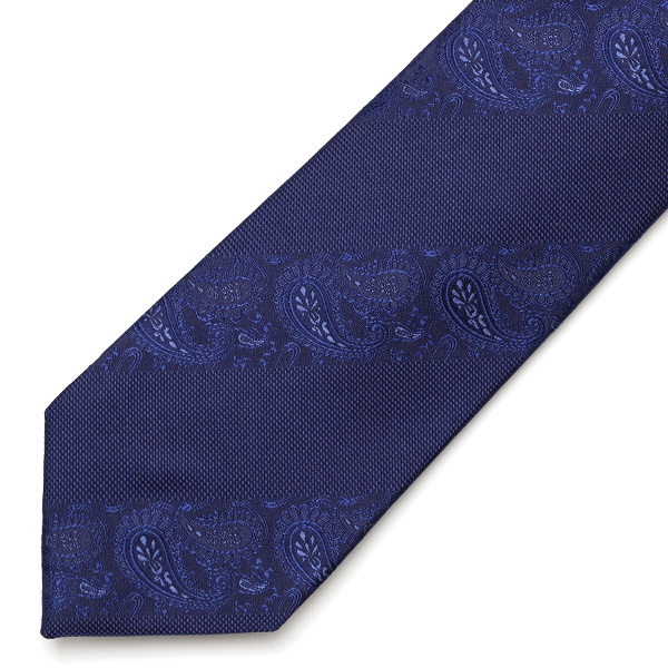  フランコスパダ ネクタイ ペイズリー ストライプ シルク 無地 単色 ブルー ネイビー 青色 化粧箱付き 結婚式 披露宴 スーツ ビジネス フォーマル 高級 30代 40代 50代 60代 シンプル おしゃれ かっこいい 西陣織 京丹後 Franco Spada