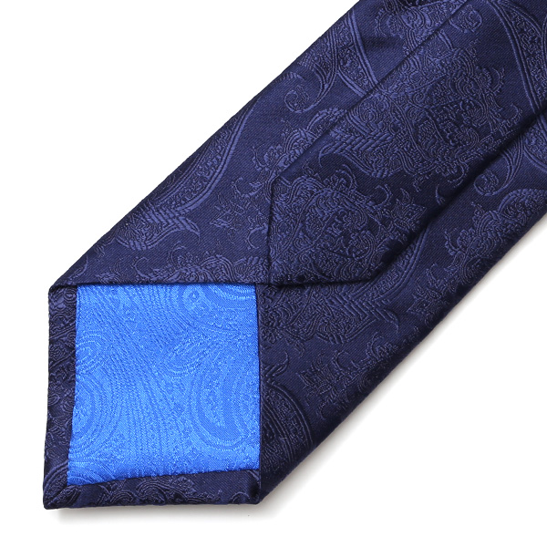  フランコスパダ ネクタイ ペイズリー柄 ブランド シルク 日本製  ブルー ネイビー 青色 化粧箱付き 結婚式 披露宴 冠婚葬祭 高級 スーツ 30代 40代 50代 60代 シンプル おしゃれ かっこいい 西陣織 京丹後 Franco Spada