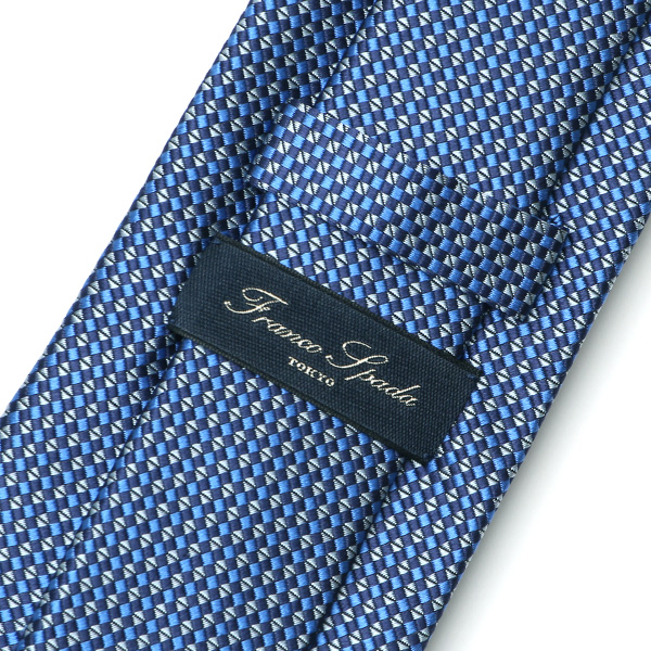  フランコスパダ ネクタイ ブランド シルク 無地 ブルー ネイビー 青色 化粧箱付き 高級 結婚式 披露宴 スーツ ビジネス フォーマル 30代 40代 50代 60代 シンプル おしゃれ かっこいい 西陣織 京丹後 Franco Spada