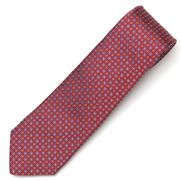  フランコスパダ ネクタイ 小紋柄 小花 花柄 ブランド シルク レッド ワイン 赤色 結婚式 披露宴 スーツ ビジネス フォーマル 高級 30代 40代 50代 60代 お祝い プレゼント ギフト シンプル おしゃれ かっこいい 西陣織 京丹後 Franco Spada