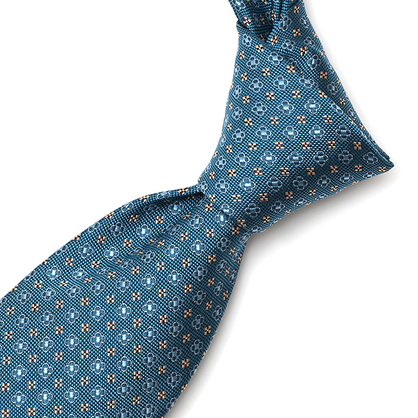  フランコスパダ ネクタイ 小紋柄 小花 花柄 ブランド シルク ターコイズ ブルー ネイビー 青色 結婚式 披露宴 スーツ ビジネス フォーマル 高級 30代 40代 50代 60代 お祝い プレゼント ギフト シンプル おしゃれ かっこいい 西陣織 京丹後 Franco Spada