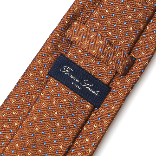  フランコスパダ ネクタイ ドット 小紋柄 日本製 ブランド シルク ブラウン 茶 茶色 化粧箱付き ギフト プレゼント 30代 40代 50代 60代 就職祝い 進学祝い 結婚式 披露宴 スーツ ビジネス フォーマル 高級 西陣織 京丹後 Franco Spada