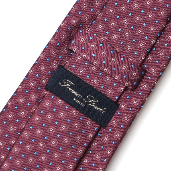  フランコスパダ ネクタイ ドット 小紋柄 日本製 ブランド シルク レッド ワイン 赤色 化粧箱付き ギフト プレゼント 30代 40代 50代 60代 就職祝い 進学祝い 結婚式 披露宴 スーツ ビジネス フォーマル 高級 西陣織 京丹後 Franco Spada