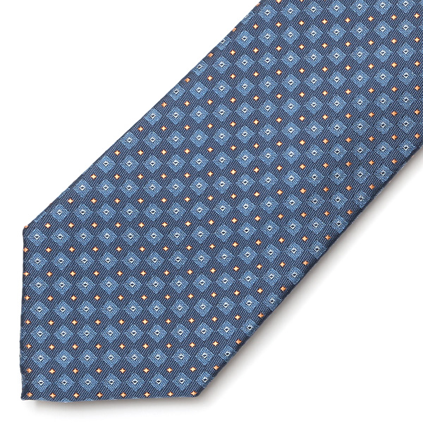  フランコスパダ ネクタイ ドット 小紋柄 日本製 ブランド シルク ブルー ネイビー 青色 化粧箱付き ギフト プレゼント 30代 40代 50代 60代 就職祝い 進学祝い 結婚式 披露宴 スーツ ビジネス フォーマル 高級 西陣織 京丹後 Franco Spada