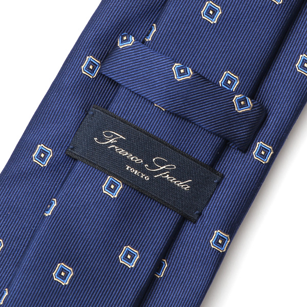  フランコスパダ ネクタイ 小紋柄 ドット 日本製 ブランド シルク ブルー ネイビー 青色 化粧箱付き シンプル プレゼント ギフト 結婚式 披露宴 お祝い スーツ ビジネス フォーマル 高級 30代 40代 50代 60代 おしゃれ かっこいい 西陣織  Franco Spada