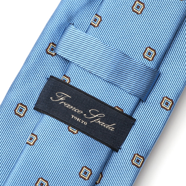  フランコスパダ ネクタイ 小紋柄 ドット 日本製 ブランド シルク ブルー ネイビー 青色 化粧箱付き シンプル プレゼント ギフト 結婚式 披露宴 お祝い スーツ ビジネス フォーマル 高級 30代 40代 50代 60代 おしゃれ かっこいい 西陣織  Franco Spada