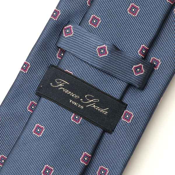  フランコスパダ ネクタイ 小紋柄 ドット 日本製 ブランド シルク ブルー ネイビー 青色 化粧箱付き シンプル プレゼント ギフト 結婚式 披露宴 お祝い スーツ ビジネス フォーマル 高級 30代 40代 50代 60代 おしゃれ かっこいい 西陣織  Franco Spada