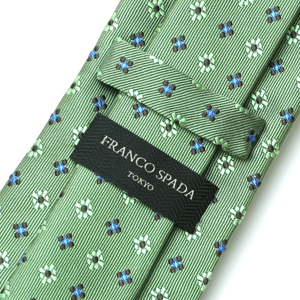  フランコスパダ ネクタイ 小花柄 花柄 小紋柄 日本製 ブランド グリーン 緑色 プレゼント ギフト 化粧箱付き 結婚式 披露宴 スーツ ビジネス フォーマル 高級 30代 40代 50代 60代 シンプル 使いやすい 合わせやすい 就職祝い Franco Spada