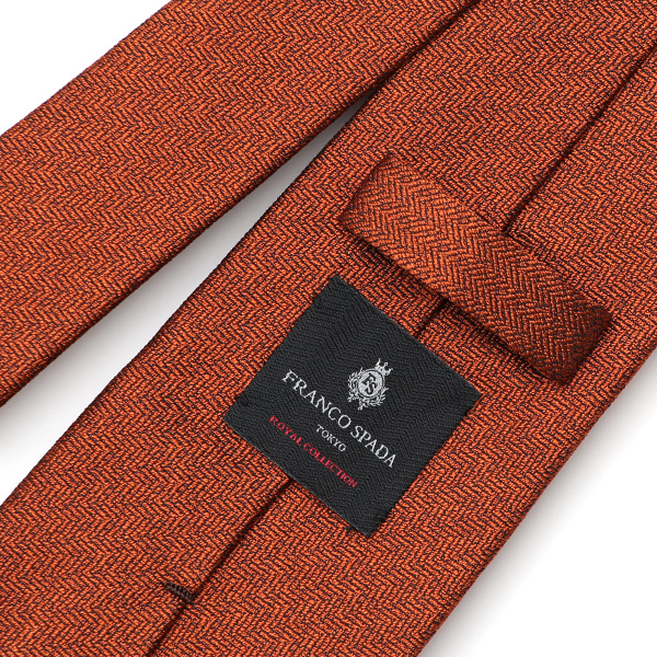  フランコスパダ ネクタイ 無地 京都産 シルク100％ 日本製 ブランド 手縫い 結婚式 化粧箱付き オレンジ 橙色 ビジネス 仕事 披露宴 スーツ フォーマル 30代 40代 50代 60代 シンプル おしゃれ 高級 かっこいい 西陣織 京丹後 Franco Spada