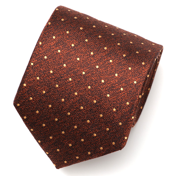 フランコ スパダ(Franco Spada) ドット柄 手縫い ネクタイ [fra0081] ブラウン
