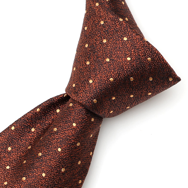  フランコスパダ ネクタイ ドット柄 ピンドット 京都産 シルク100％ 日本製 ブランド 手縫い 結婚式 化粧箱付き ブラウン 茶 茶色 ビジネス 仕事 披露宴 スーツ フォーマル 30代 40代 50代 60代 シンプル おしゃれ 高級 西陣織 京丹後 Franco Spada