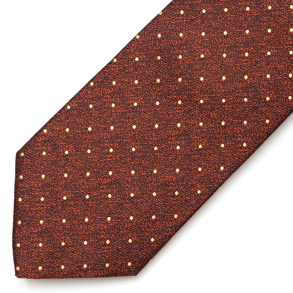  フランコスパダ ネクタイ ドット柄 ピンドット 京都産 シルク100％ 日本製 ブランド 手縫い 結婚式 化粧箱付き ブラウン 茶 茶色 ビジネス 仕事 披露宴 スーツ フォーマル 30代 40代 50代 60代 シンプル おしゃれ 高級 西陣織 京丹後 Franco Spada