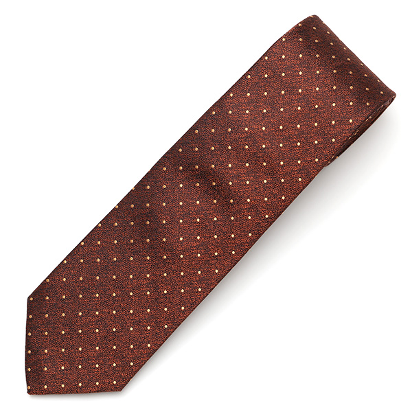  フランコスパダ ネクタイ ドット柄 ピンドット 京都産 シルク100％ 日本製 ブランド 手縫い 結婚式 化粧箱付き ブラウン 茶 茶色 ビジネス 仕事 披露宴 スーツ フォーマル 30代 40代 50代 60代 シンプル おしゃれ 高級 西陣織 京丹後 Franco Spada