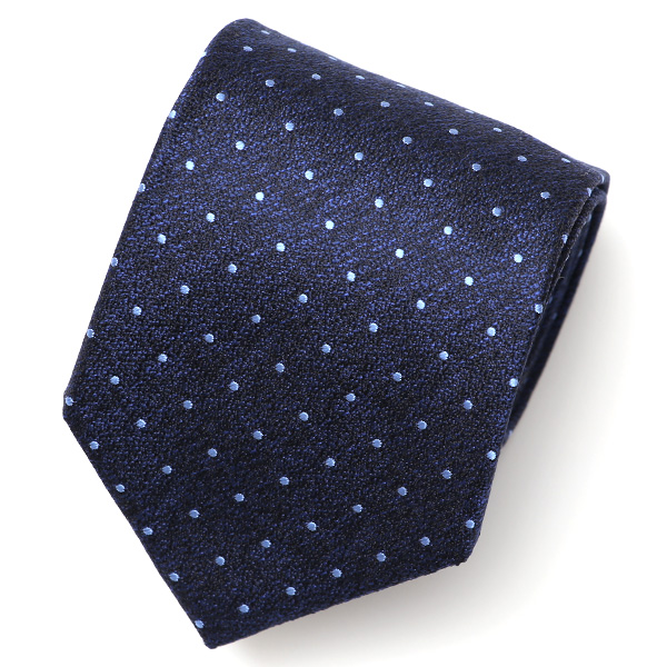 フランコ スパダ(Franco Spada) ドット柄 手縫い ネクタイ [fra0081] ネイビー