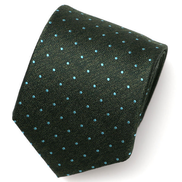 フランコ スパダ(Franco Spada) ドット柄 手縫い ネクタイ [fra0081] グリーン