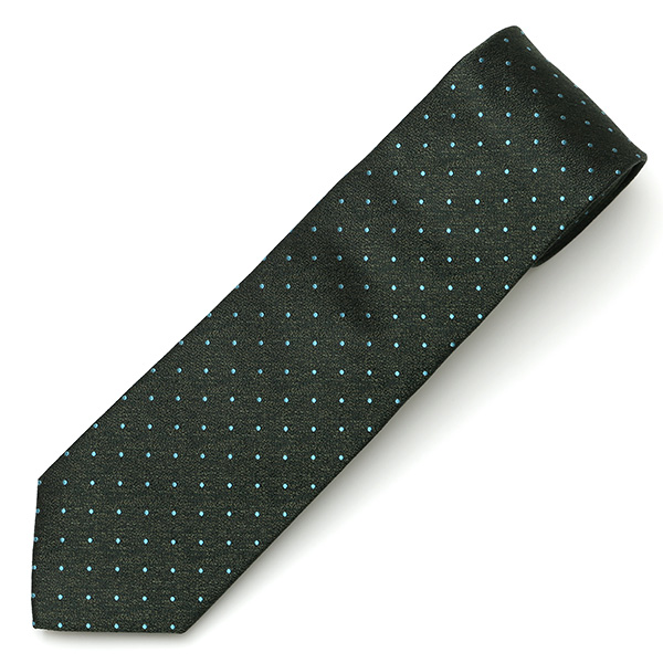  フランコスパダ ネクタイ ドット柄 ピンドット 京都産 シルク100％ 日本製 ブランド 手縫い 結婚式 化粧箱付き グリーン 緑色 ビジネス 仕事 披露宴 スーツ フォーマル 30代 40代 50代 60代 シンプル おしゃれ 高級 西陣織 京丹後 Franco Spada