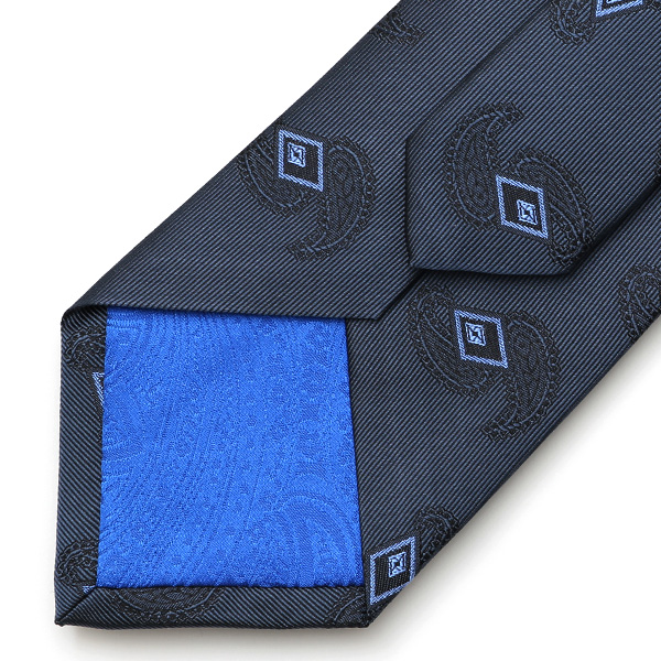  フランコスパダ ネクタイ ペイズリー 小紋柄 京都産 シルク100％ 日本製 ブランド 手縫い 結婚式 化粧箱付き ブルー ネイビー 青色 ビジネス 仕事 披露宴 スーツ フォーマル 30代 40代 50代 60代 シンプル おしゃれ 高級 西陣織 京丹後 Franco Spada