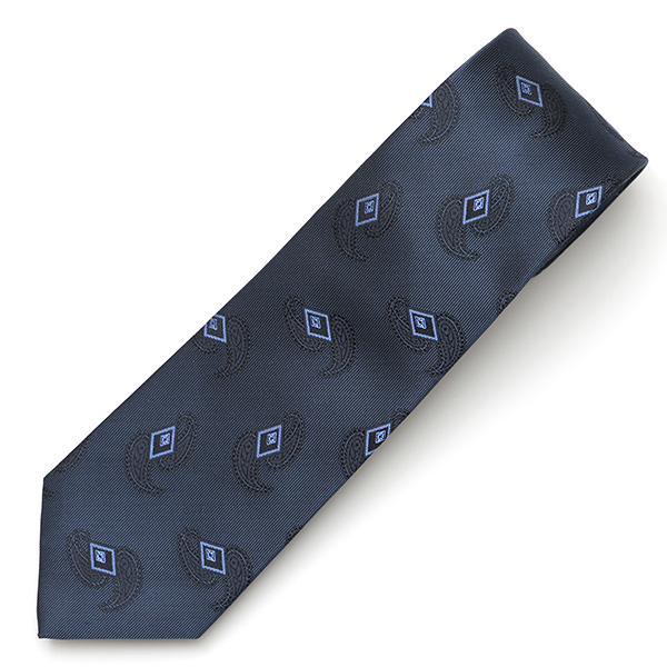  フランコスパダ ネクタイ ペイズリー 小紋柄 京都産 シルク100％ 日本製 ブランド 手縫い 結婚式 化粧箱付き ブルー ネイビー 青色 ビジネス 仕事 披露宴 スーツ フォーマル 30代 40代 50代 60代 シンプル おしゃれ 高級 西陣織 京丹後 Franco Spada