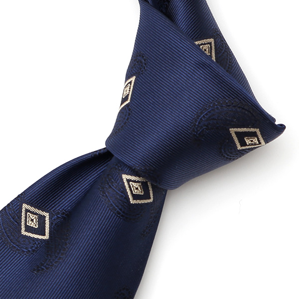  フランコスパダ ネクタイ ペイズリー 小紋柄 京都産 シルク100％ 日本製 ブランド 手縫い 結婚式 化粧箱付き ブルー ネイビー 青色 ビジネス 仕事 披露宴 スーツ フォーマル 30代 40代 50代 60代 シンプル おしゃれ 高級 西陣織 京丹後 Franco Spada