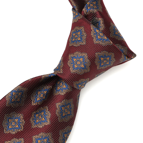  フランコスパダ ネクタイ 超低速織り 最高級モデル メダリオン 小紋柄 京都産 シルク100％ ワイン レッド ワイン 赤色 日本製 ブランド 手縫い 結婚式 化粧箱付き ビジネス 仕事 披露宴 スーツ フォーマル 30代 40代 50代 60代 西陣織 京丹後 Franco Spada