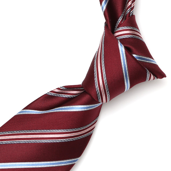  フランコスパダ ネクタイ ストライプ レジメンタル レッド ワイン 赤色 日本製 ブランド 京都産 シルク100％ 高級 結婚式 披露宴 ビジネス プレゼント ギフト 30代 40代 50代 60代 おしゃれ 仕事 Franco Spada