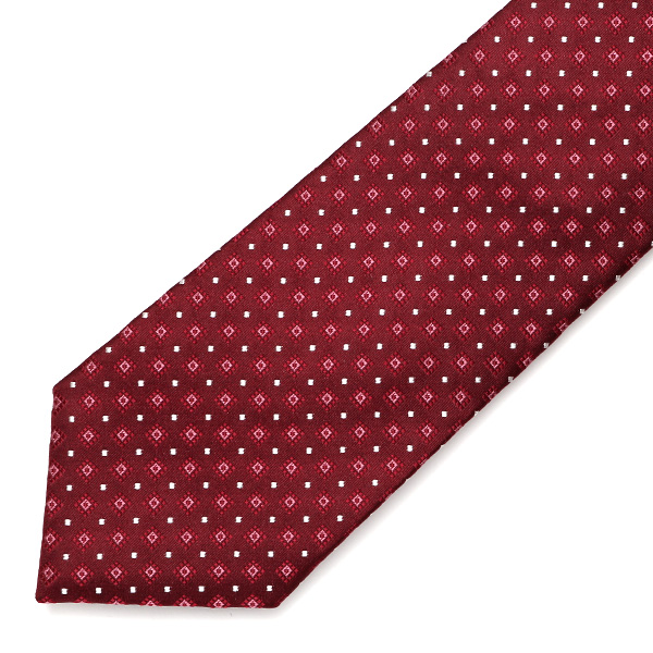  フランコスパダ ネクタイ ドット 小紋柄 レッド ワイン 赤色 日本製 ブランド 京都産 シルク100％ 高級 結婚式 披露宴 ビジネス プレゼント ギフト 30代 40代 50代 60代 おしゃれ 仕事 Franco Spada