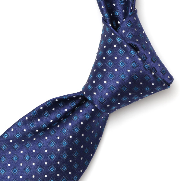  フランコスパダ ネクタイ ドット 小紋柄 ブルー ネイビー 青色 日本製 ブランド 京都産 シルク100％ 高級 結婚式 披露宴 ビジネス プレゼント ギフト 30代 40代 50代 60代 おしゃれ 仕事 Franco Spada