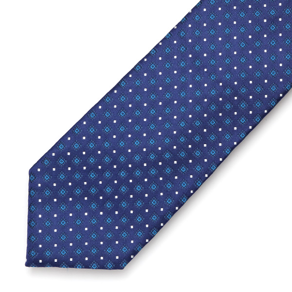  フランコスパダ ネクタイ ドット 小紋柄 ブルー ネイビー 青色 日本製 ブランド 京都産 シルク100％ 高級 結婚式 披露宴 ビジネス プレゼント ギフト 30代 40代 50代 60代 おしゃれ 仕事 Franco Spada