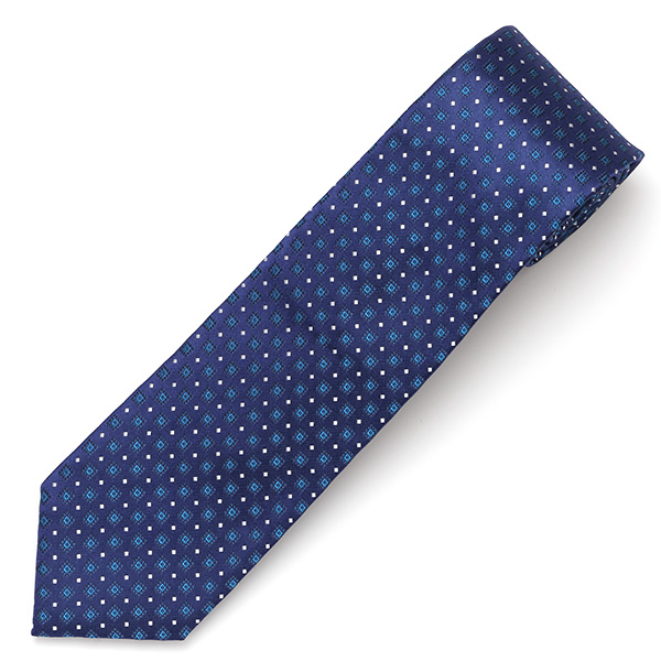  フランコスパダ ネクタイ ドット 小紋柄 ブルー ネイビー 青色 日本製 ブランド 京都産 シルク100％ 高級 結婚式 披露宴 ビジネス プレゼント ギフト 30代 40代 50代 60代 おしゃれ 仕事 Franco Spada
