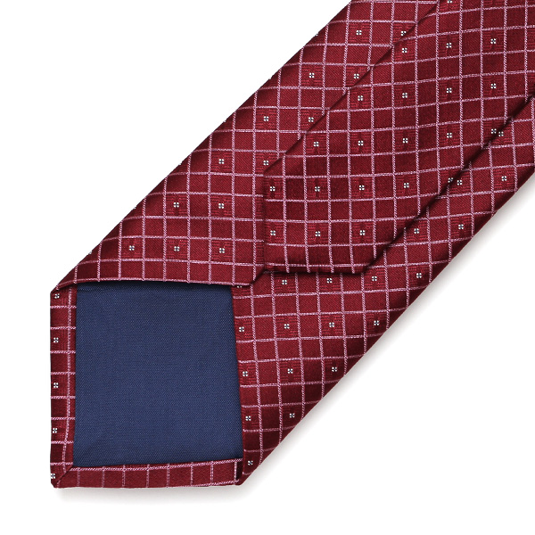  フランコスパダ ネクタイ ドット 格子柄 レッド ワイン 赤色 日本製 ブランド 京都産 シルク100％ 高級 結婚式 披露宴 ビジネス プレゼント ギフト 30代 40代 50代 60代 おしゃれ 仕事 Franco Spada