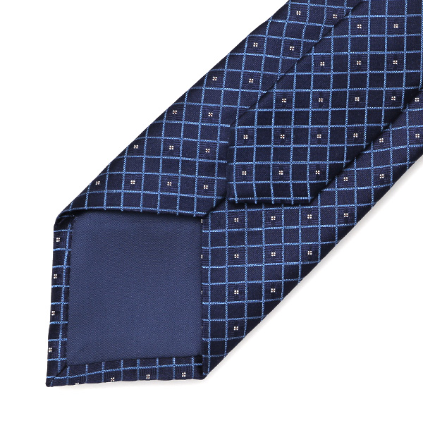  フランコスパダ ネクタイ ドット 格子柄 ブルー ネイビー 青色 日本製 ブランド 京都産 シルク100％ 高級 結婚式 披露宴 ビジネス プレゼント ギフト 30代 40代 50代 60代 おしゃれ 仕事 Franco Spada