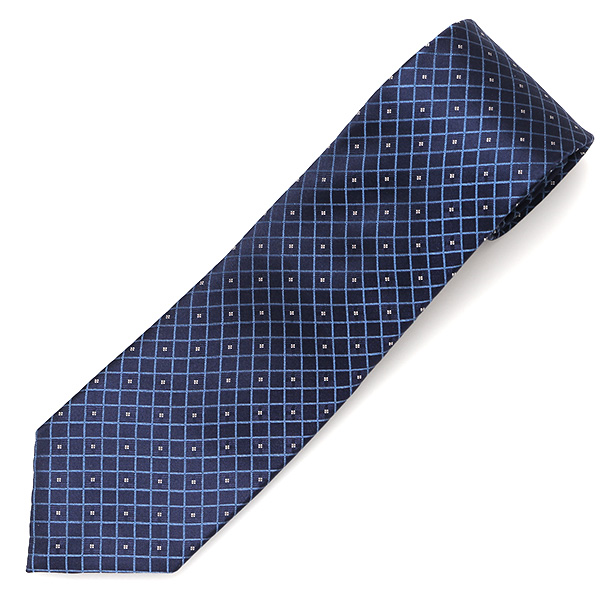  フランコスパダ ネクタイ ドット 格子柄 ブルー ネイビー 青色 日本製 ブランド 京都産 シルク100％ 高級 結婚式 披露宴 ビジネス プレゼント ギフト 30代 40代 50代 60代 おしゃれ 仕事 Franco Spada