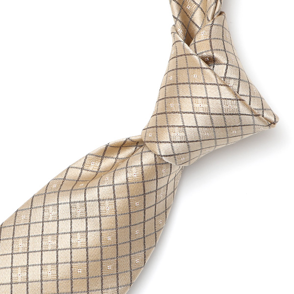  フランコスパダ ネクタイ ドット 格子柄 イエロー 黄色 日本製 ブランド 京都産 シルク100％ 高級 結婚式 披露宴 ビジネス プレゼント ギフト 30代 40代 50代 60代 おしゃれ 仕事 Franco Spada