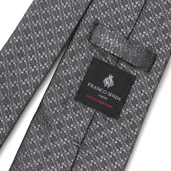  ネクタイ 無地 千鳥 ブラウン 茶 茶色 日本製 ブランド シルク 100％ 仕事 ビジネス 結婚式 披露宴 フランコスパダ Franco Spada