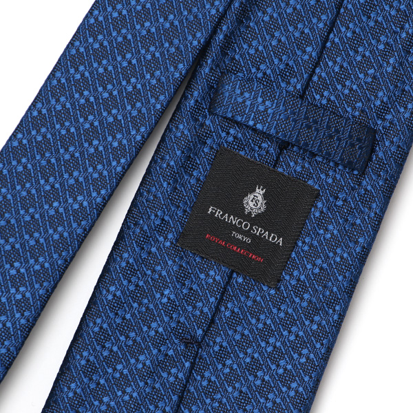  ネクタイ 無地 千鳥 ブルー ネイビー 青色 日本製 ブランド シルク 100％ 仕事 ビジネス 結婚式 披露宴 フランコスパダ Franco Spada