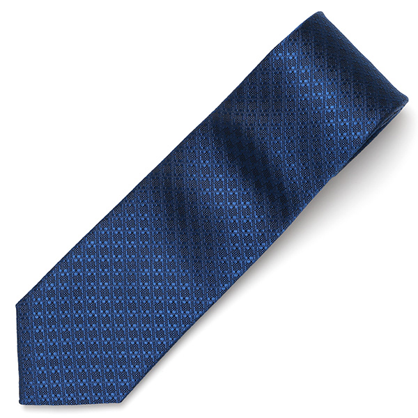  ネクタイ 無地 千鳥 ブルー ネイビー 青色 日本製 ブランド シルク 100％ 仕事 ビジネス 結婚式 披露宴 フランコスパダ Franco Spada