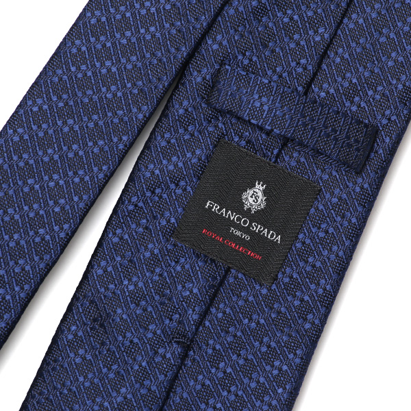  ネクタイ 無地 千鳥 ブルー ネイビー 青色 日本製 ブランド シルク 100％ 仕事 ビジネス 結婚式 披露宴 フランコスパダ Franco Spada