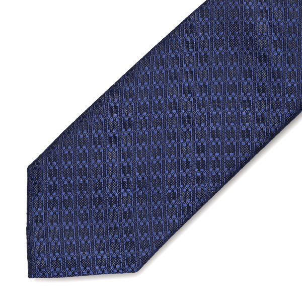  ネクタイ 無地 千鳥 ブルー ネイビー 青色 日本製 ブランド シルク 100％ 仕事 ビジネス 結婚式 披露宴 フランコスパダ Franco Spada